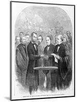 Lincoln Taking the Oath at His Second Inauguration, March 4, 1865, Published 1865-null-Mounted Giclee Print