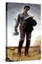 Lincoln the Railsplitter (or Young Woodcutter)-Norman Rockwell-Stretched Canvas