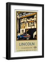 Lincoln Tudor Building and Boat-null-Framed Art Print