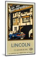 Lincoln Tudor Building and Boat-null-Mounted Art Print