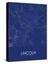 Lincoln, United Kingdom Blue Map-null-Stretched Canvas