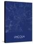 Lincoln, United Kingdom Blue Map-null-Stretched Canvas