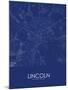 Lincoln, United Kingdom Blue Map-null-Mounted Poster