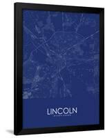 Lincoln, United Kingdom Blue Map-null-Framed Poster