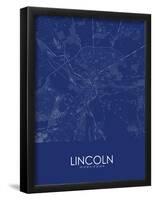 Lincoln, United Kingdom Blue Map-null-Framed Poster