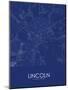 Lincoln, United Kingdom Blue Map-null-Mounted Poster