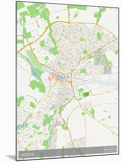 Lincoln, United Kingdom Map-null-Mounted Poster