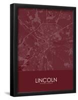 Lincoln, United Kingdom Red Map-null-Framed Poster