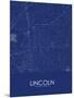 Lincoln, United States of America Blue Map-null-Mounted Poster