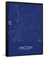 Lincoln, United States of America Blue Map-null-Framed Poster