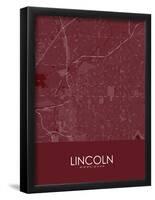 Lincoln, United States of America Red Map-null-Framed Poster