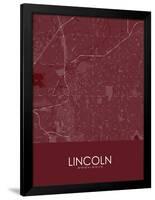Lincoln, United States of America Red Map-null-Framed Poster