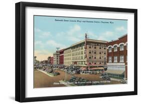 Lincoln Way, Downtown Cheyenne-null-Framed Art Print