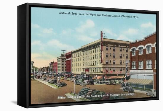 Lincoln Way, Downtown Cheyenne-null-Framed Stretched Canvas