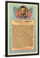 Lincoln with Text of Gettysburg Address-null-Framed Art Print