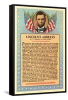 Lincoln with Text of Gettysburg Address-null-Framed Stretched Canvas
