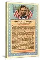 Lincoln with Text of Gettysburg Address-null-Stretched Canvas