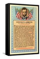 Lincoln with Text of Gettysburg Address-null-Framed Stretched Canvas