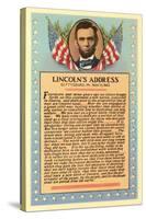 Lincoln with Text of Gettysburg Address-null-Stretched Canvas