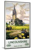 Lincolnshire Farmers and Church-null-Mounted Art Print