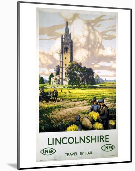 Lincolnshire Farmers and Church-null-Mounted Art Print