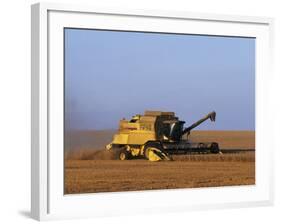 Lincolnshire, Walcot, Combine Harvester Harvesting Wheat, England-John Warburton-lee-Framed Photographic Print