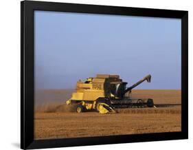 Lincolnshire, Walcot, Combine Harvester Harvesting Wheat, England-John Warburton-lee-Framed Photographic Print