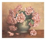 Pink Ophelia Topiary-Linda Hanly-Mounted Art Print