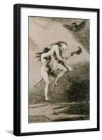 Linda Maestra, Gentle Mistress, Etching No. 68 from the Caprichos, Around 1798-Francisco de Goya-Framed Giclee Print