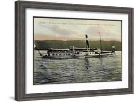 Lindau, Bayerischer Dampfer Lindau Verlässt Hafen-null-Framed Giclee Print