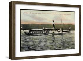 Lindau, Bayerischer Dampfer Lindau Verlässt Hafen-null-Framed Giclee Print