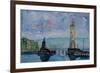 Lindau Lake Constance Harbour Entrance with Lion-Markus Bleichner-Framed Art Print