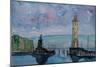 Lindau Lake Constance Harbour Entrance with Lion-Markus Bleichner-Mounted Art Print