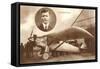 Lindbergh and Spirit of St. Louis-null-Framed Stretched Canvas