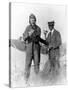 Lindbergh and Wright with Wrecked Plane Photograph - St. Louis, MO-Lantern Press-Stretched Canvas