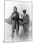 Lindbergh and Wright with Wrecked Plane Photograph - St. Louis, MO-Lantern Press-Mounted Art Print