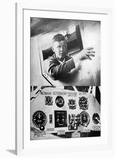 Lindbergh in Plane-null-Framed Photographic Print