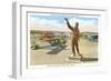 Lindbergh Statue, Ryan's Flight School, San Diego, California-null-Framed Art Print