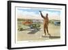 Lindbergh Statue, Ryan's Flight School, San Diego, California-null-Framed Art Print