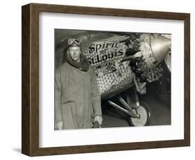 Lindbergh with His Airplane, 1928-Detlev Van Ravenswaay-Framed Photographic Print