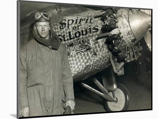 Lindbergh with His Airplane, 1928-Detlev Van Ravenswaay-Mounted Photographic Print