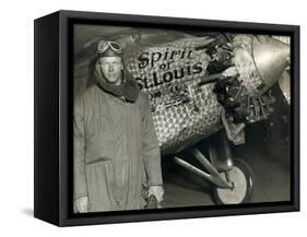 Lindbergh with His Airplane, 1928-Detlev Van Ravenswaay-Framed Stretched Canvas