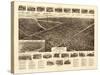 Lindenhurst, New York - Panoramic Map-Lantern Press-Stretched Canvas