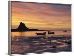 Lindisfarne at Sunrise, Holy Island, Northumberland, England, United Kingdom, Europe-Wogan David-Framed Photographic Print