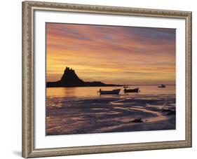 Lindisfarne at Sunrise, Holy Island, Northumberland, England, United Kingdom, Europe-Wogan David-Framed Photographic Print