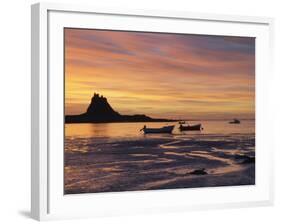 Lindisfarne at Sunrise, Holy Island, Northumberland, England, United Kingdom, Europe-Wogan David-Framed Photographic Print