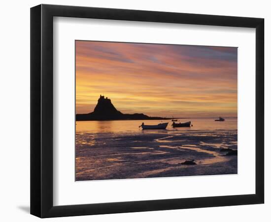 Lindisfarne at Sunrise, Holy Island, Northumberland, England, United Kingdom, Europe-Wogan David-Framed Photographic Print