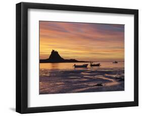 Lindisfarne at Sunrise, Holy Island, Northumberland, England, United Kingdom, Europe-Wogan David-Framed Photographic Print