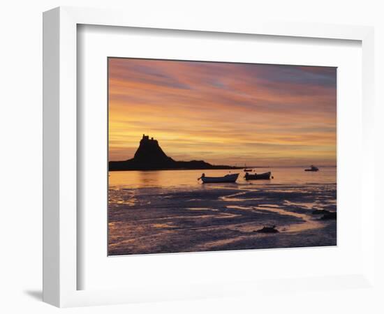 Lindisfarne at Sunrise, Holy Island, Northumberland, England, United Kingdom, Europe-Wogan David-Framed Photographic Print