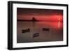 Lindisfarne Castle at Sunrise over Harbour-null-Framed Photographic Print